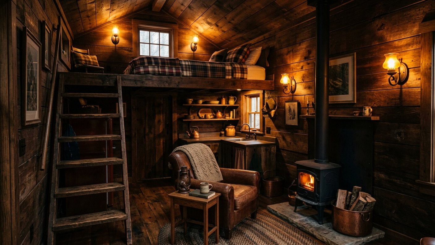 A Small Cabin Interior, Reworked for Real Living